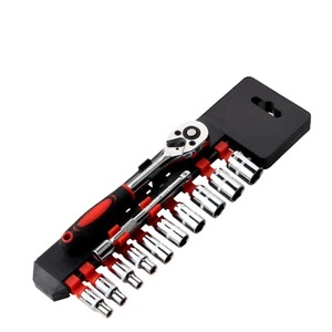 12個1/4 "ユニバーサルコンビネーションツールマルチカー修理ツールキットハンドツールスパナレンチラチェットソケットセット - Product Image 6