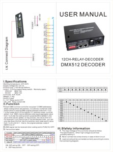 New 12 Group Signal DMX Common Controller AC250V <strong>Output</strong> 10A 12Ch <strong>Dmx512</strong> Relay Switch <strong>Decoder</strong> - Product Image 4