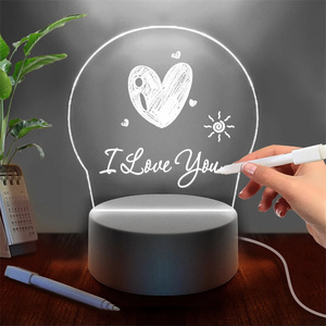 Yüksek şeffaf akrilik DIY not kurulu tatil ışık yaratıcı LED LED gece ışığı mesaj panosu ışık ile silinebilir kalem - Product Image 2