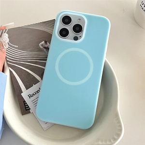 Iphone 15 için 14 13 12 sıvı silikon telefon kılıfı kapak 2024 manyetik ile iphone 15 için pro max silikon gri kılıf