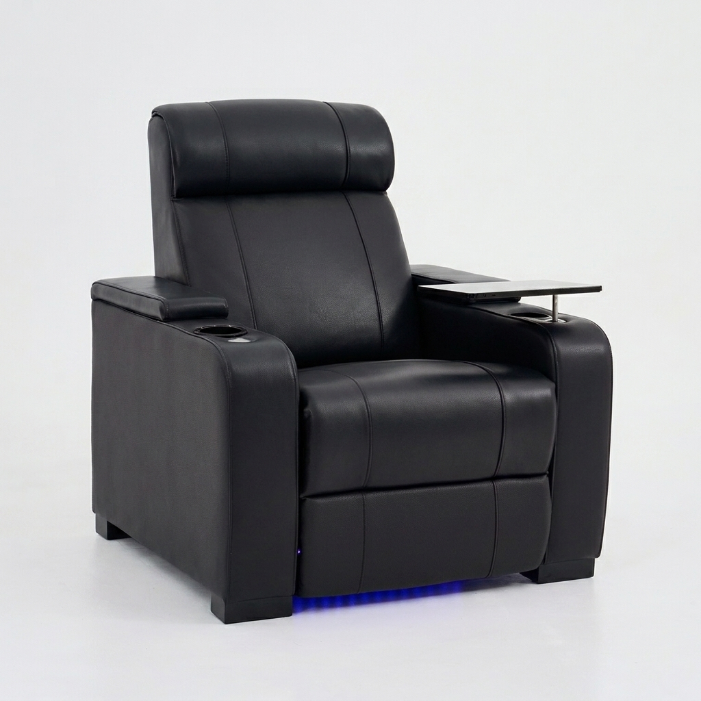 Black single position electric lying-contact surface leather