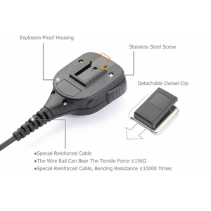 Walkie Talkie de mano profesional con micrófono de altavoz de hombro y PTT para Árbitros de guardias de seguridad e intercomunicador de guía de audio - Product Image 3