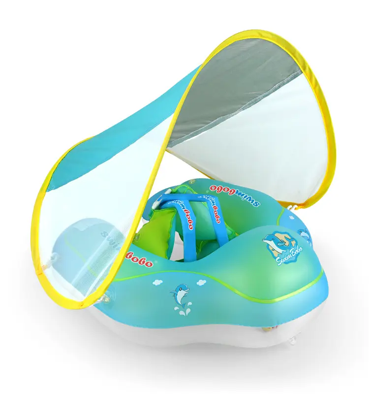 Nouveau bébé natation flotteur couché anneau avec pare-soleil bébé natation flotteur gonflable infantile flottant enfants natation piscine cercle bain