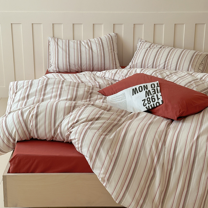 Begonia red strip (pillowcase stripe)