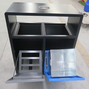 Venta caliente al aire libre Rectangular de acero inoxidable cubo de basura comercial de gran capacidad contenedor de basura - Product Image 6