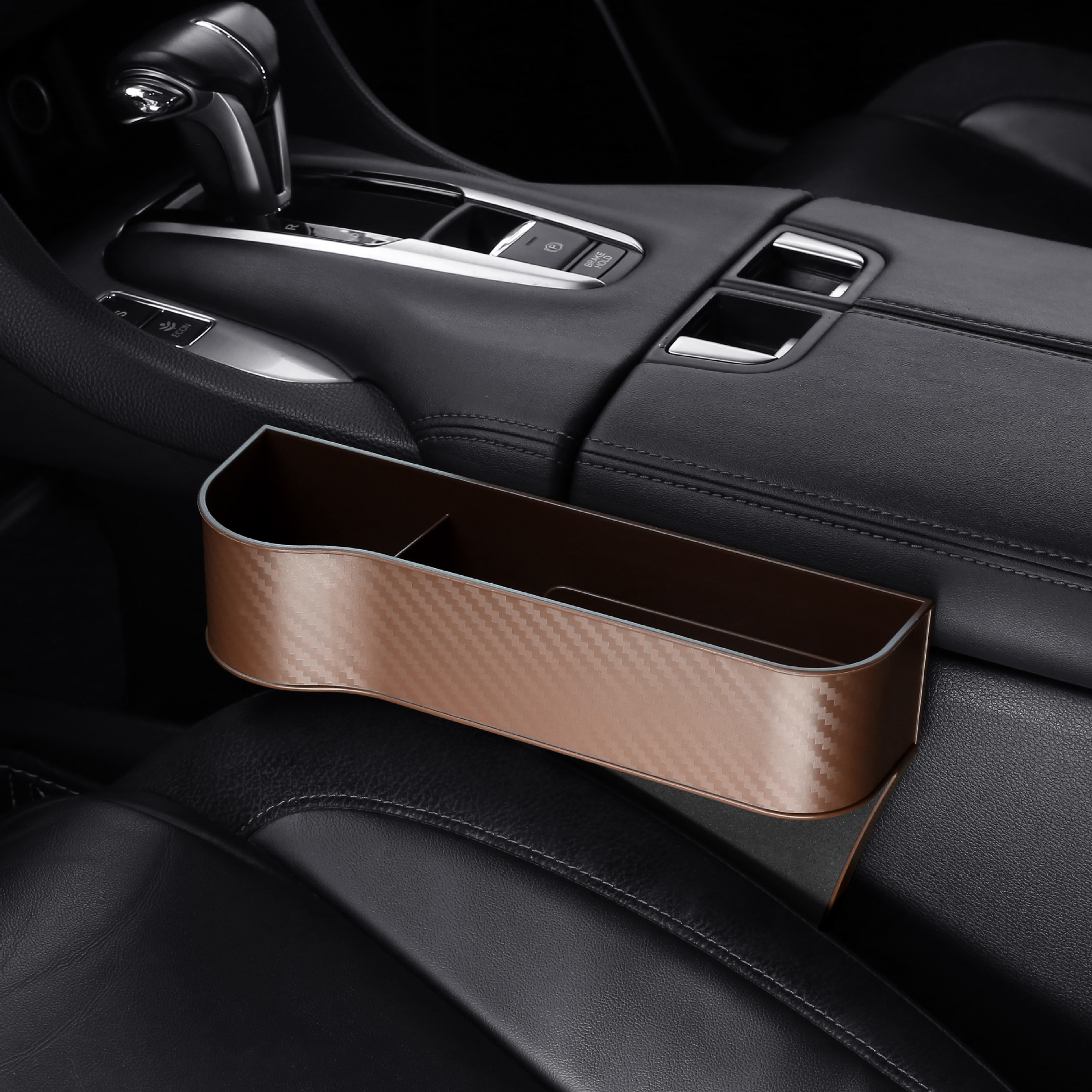 Carbon fiber texture - brown driver's seat