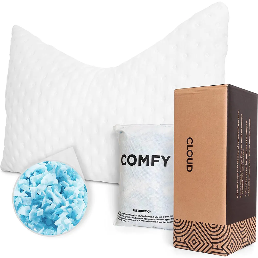 Almohada de espuma viscoelástica de doble cara, almohada viscoelástica extra suave con relleno de microfibra, de bambú, para el dolor de cuello y la salud