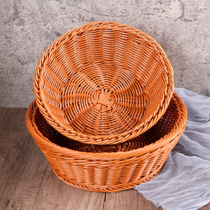 Plastic imitation rattan coffee basket