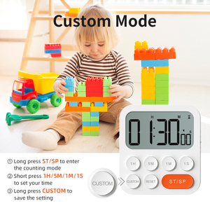 Con funzione di reimpostazione con un clic a doppia temporizzazione con funzione di visualizzazione del tempo LCD timer da scrivania timer 1H/5M/1H/1S - Product Image 2