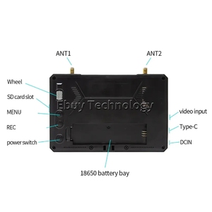 SKYZONE M5 DVR ile 7 inç FPV monitör hafif 5.8G uzaktan kumanda 2.4GHz alıcı VTX modeli V2 8g/9g ağırlık - Product Image 4