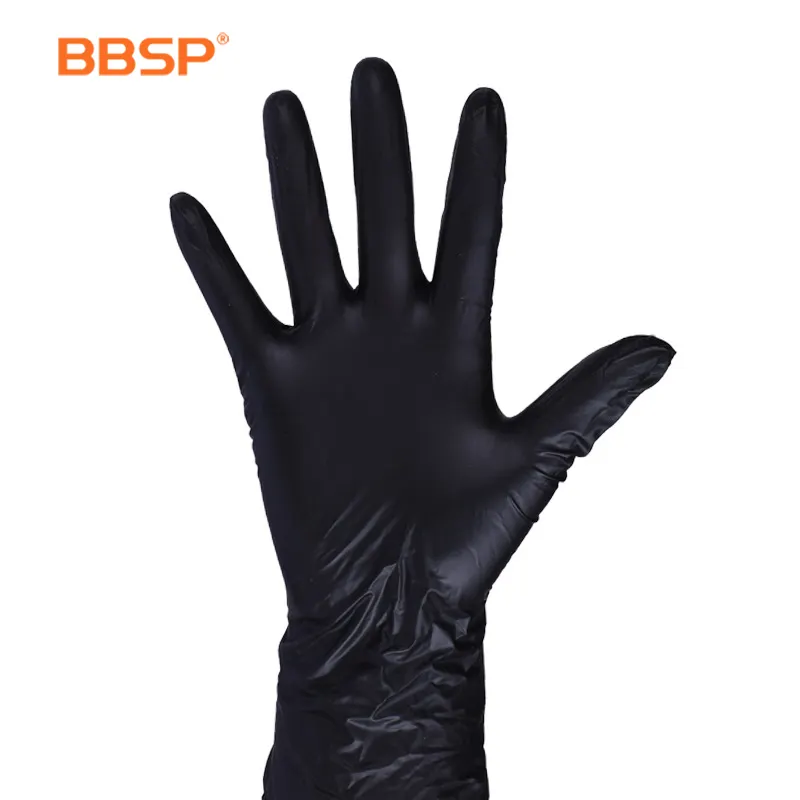 Günstige Prüfung guantes de nitrilo Box 4mil 6mil Schwarze Nitril handschuhe Pure Examination Lebensmittel entsorgung Pulver freie Nitril handschuhe