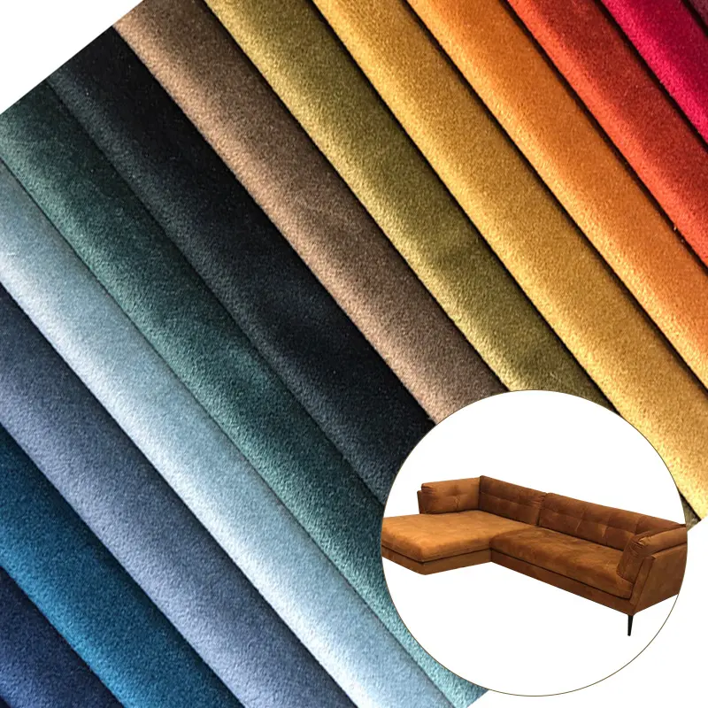 Tela lisa de terciopelo para sofá, diseño antideslizante, multicolor, 100% poliéster, para muebles y textiles