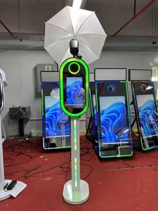 Cabina fotografica a specchio magico 15.6インチミラーフォトブース、カメラとプリンター付き楕円形ミラーフォトブース - Product Image 3