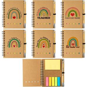 A6 Rainbow Coil Sticky <strong>Note</strong> Set Is a Student Kraft Paper Project <strong>Color</strong> Thickened <strong>Notebook</strong> - Product Image 1