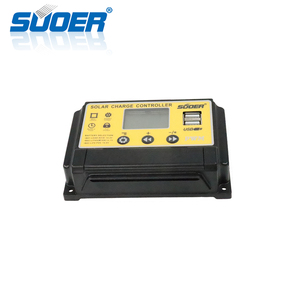 ホットセール10A 12/24V PWMミニマニュアルソーラーバッテリー充電コントローラLCD温度短絡保護DC ACポート付き - Product Image 2
