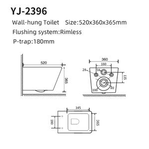 Gantungan dinding toilet di dinding kamar mandi, toilet Inggris pasang Dinding tombol tekan toilet keramik - Product Image 4
