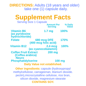 OEM/ODM di alta qualità cervello-amplificazione vitamina B6 e B12 & acido folico capsule migliorano l'immaginazione, la memoria e la funzione cerebrale. - Product Image 2