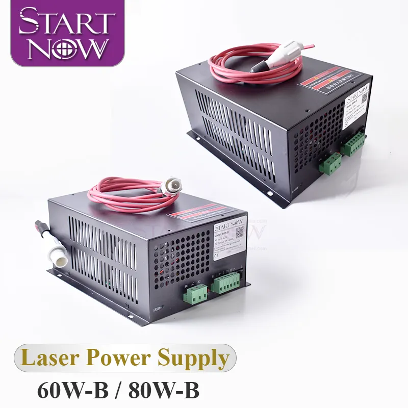 Startnow suplai daya Laser CO2 60W-B/80W-B 110V 220V dengan Port jaringan untuk ukiran suku cadang mesin pemotong Laser