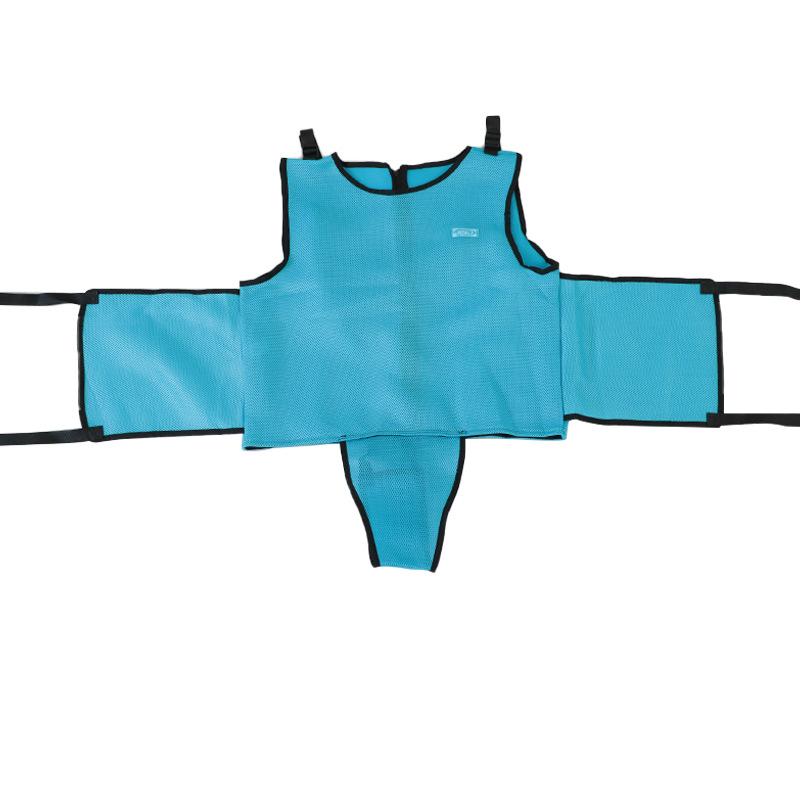 Upgraded crotch area with blue breathable mesh