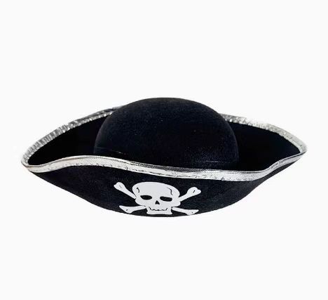 Chapeau de pirate argent tête de fantôme