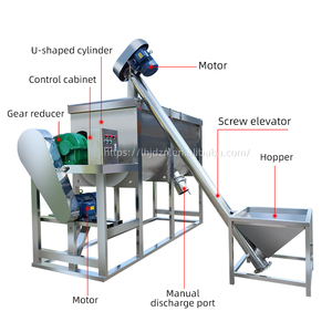 Stainless Steel Horizontal Type Feed Mill Mixing Machine 250 kg Per Batch Dry Powder Feed <strong>Mixer</strong> - Product Image 4