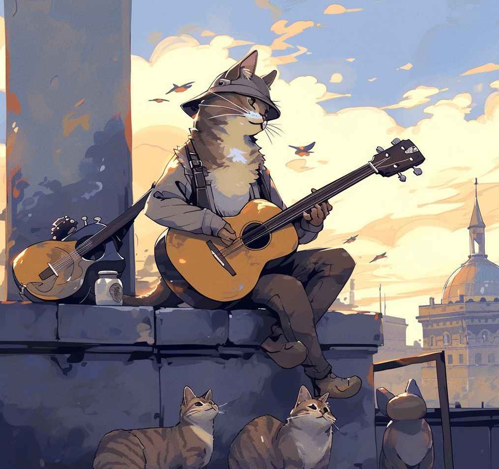 46561 M. Chat joue de la guitare - Partie trois