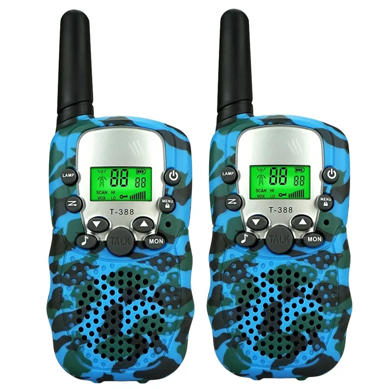 Meilleure vente 22 canaux T388 0.5W talkies-walkies pour enfants 2 pièces vert pour enfants Radio 2 voies