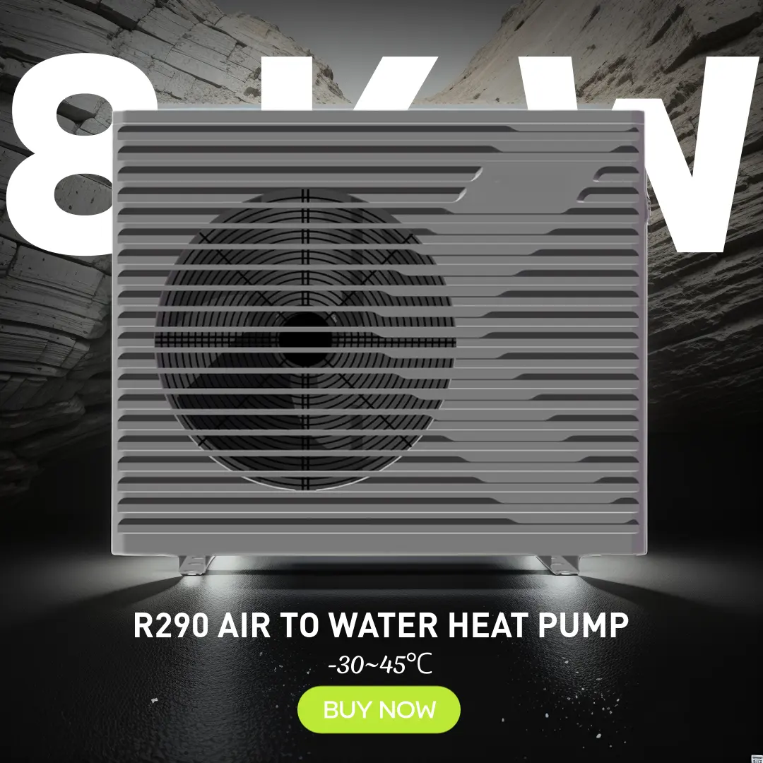 Nova Europa r290 tudo em um tipo bomba de aquecimento 8kw ERP A++ monobloco DC inversor evi dc ar para água bomba de aquecimento aquecedor de água