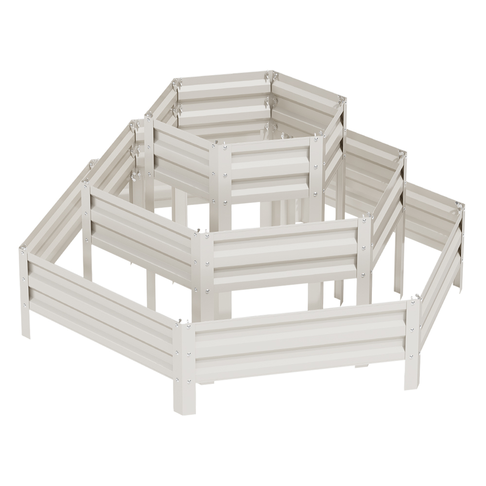 Blanc ivoire + lit de jardin surélevé