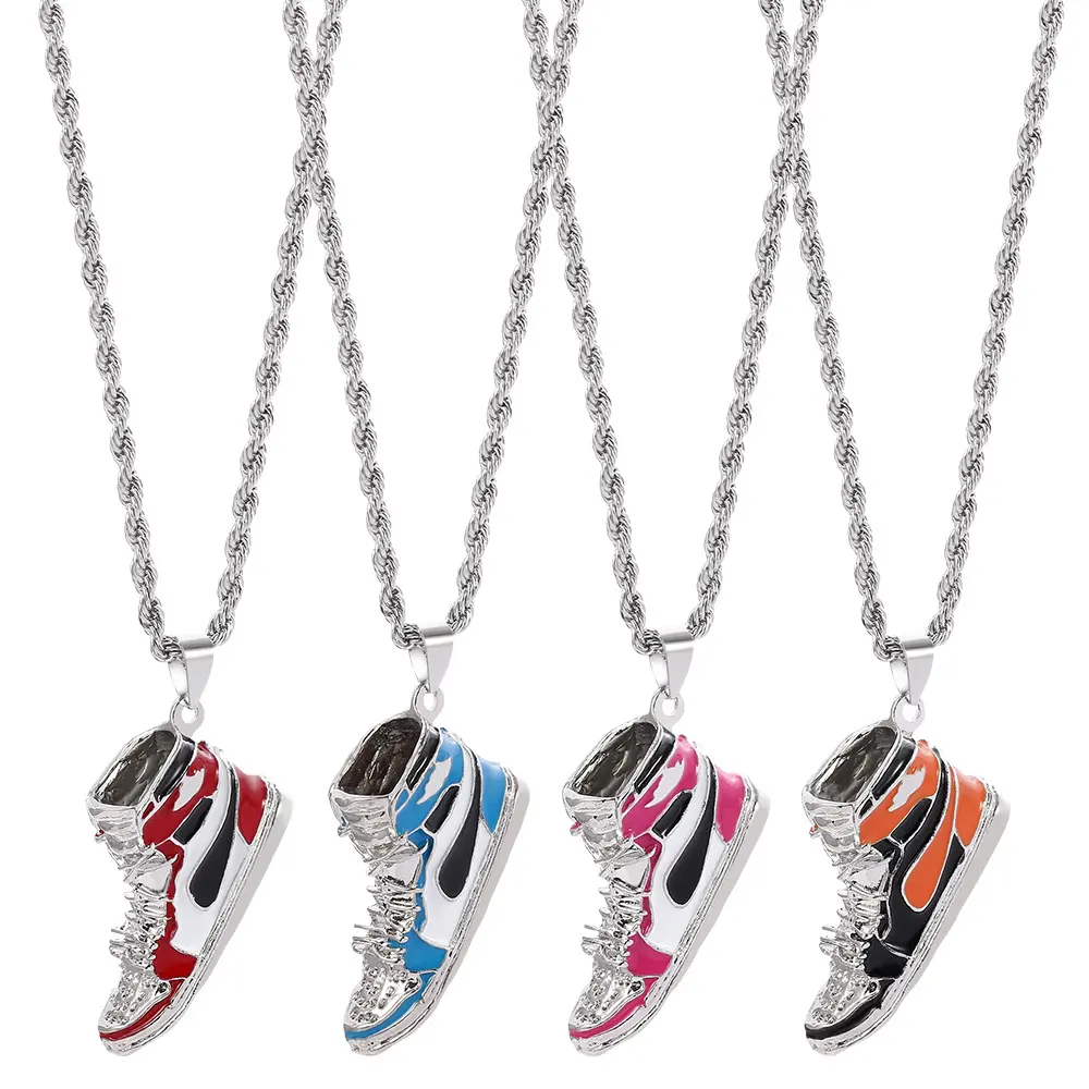 Cool Collar Street Style Fashion Environmental Protection Punk Men Hiphop Rapper Men Sports Shoe Pendant Jewelry Necklace