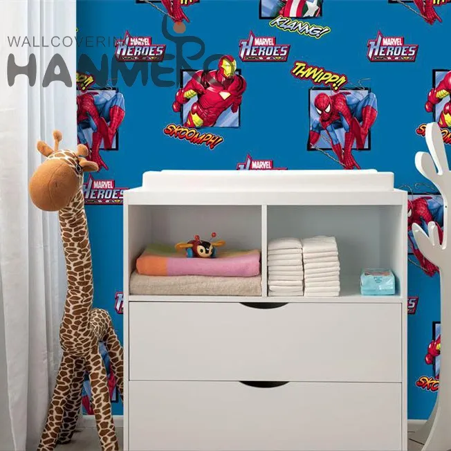Rollos de papel tapiz de héroes de Marvel para niños, tapiz de PVC con patrón de superhéroes, Mural de pared para decoración del hogar