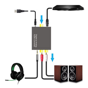 大型底盘光学SPDIF Toslink同轴模拟立体声L/R转换器，带光缆和PS4 Roku电源适配器 - Product Image 4