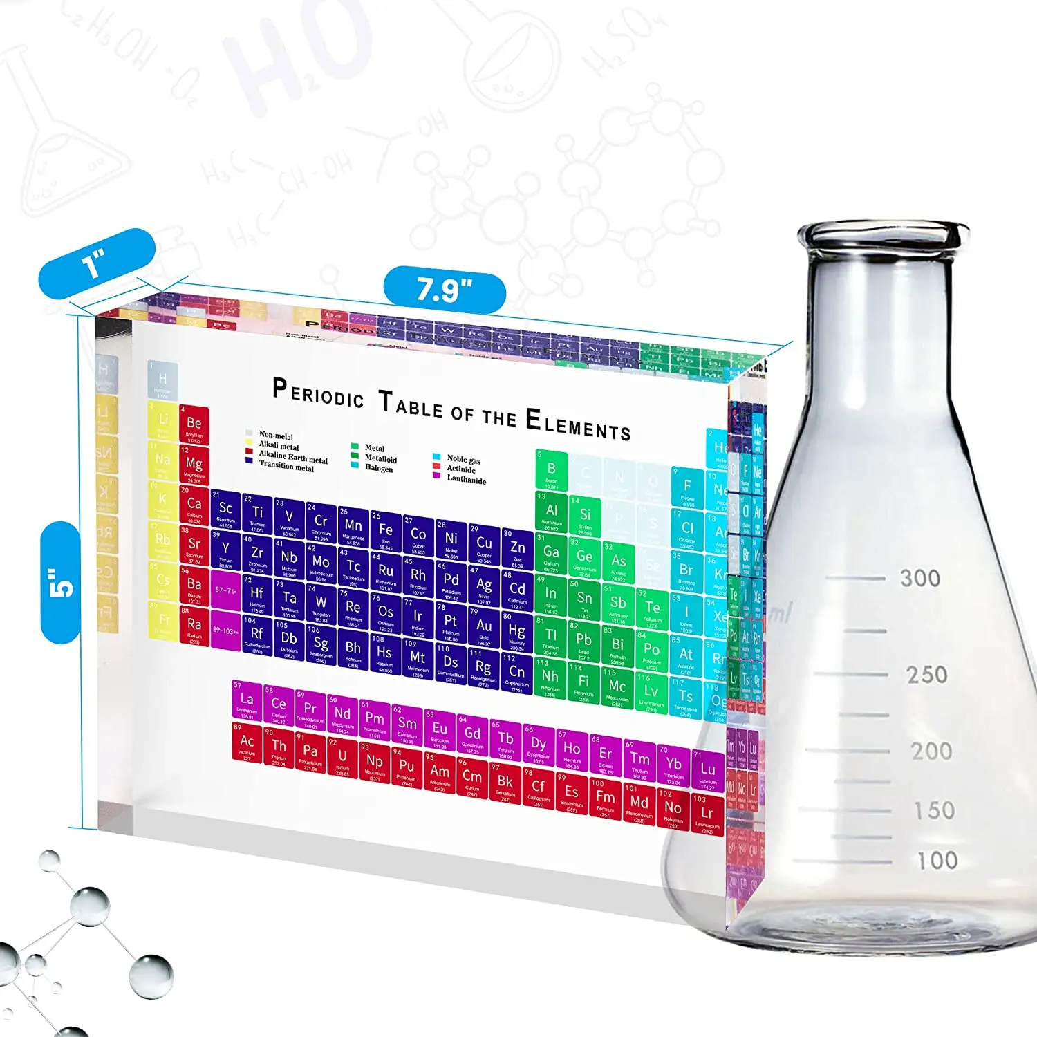 Clear Acrylic Colorful Periodic Table 83 Elements Great for Science Lovers Teachers and Students Learning Tools Gifts and Craft