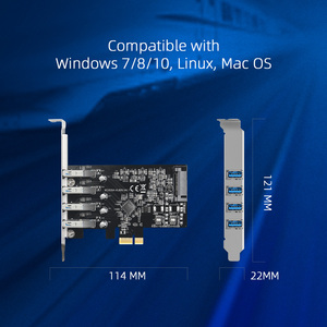 Maiwo การ์ด KC015 PCIE USB 3.0 4พอร์ต PCI Express ไปยัง USB การ์ดขยายตัวความเร็วสูง5Gbps PCI-E อะแดปเตอร์ตัวควบคุมฮับ USB3 - Product Image 6