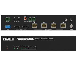 18gbps HDMI 1x4 HDBaseT分离器支持红外和RS-232音频提取功能和高级EDID管理 - Product Image 1