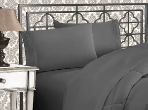 Ultra-soft Microfiber <strong>Bedding</strong> 3pc Sheet Set with One Pillowcase Three Line Embroidery - Product Image 3