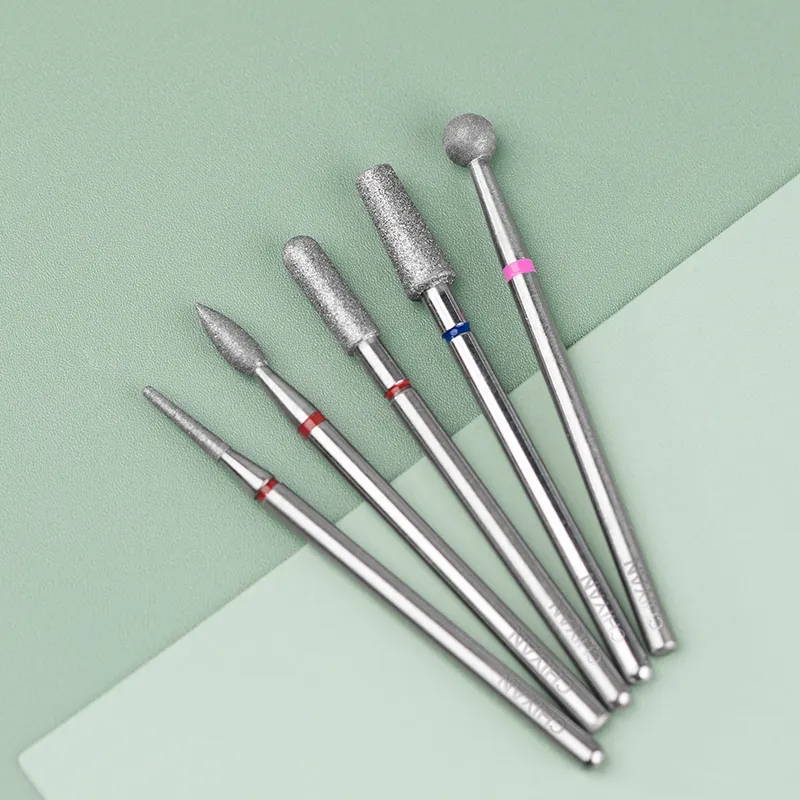 Bave rotanti a spirale cuticole punte per unghie Pedicure strumenti per Manicure in acciaio inox russo Tornado fiamma diamante Set di punte per unghie