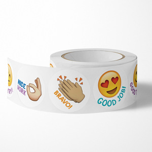 Adesivo de vinil para etiqueta personalizada, adesivo à prova d'água para sorriso de planta de vinil, adesivos para refrente para crianças