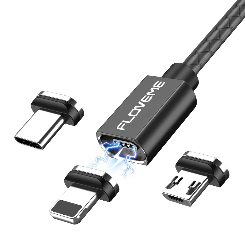 무료 배송 1 샘플 OK FLOVEME LED 디스플레이 케이블 USB 범용 USB Type-C 케이블 마그네틱 충전기 케이블 사용자 정의 허용