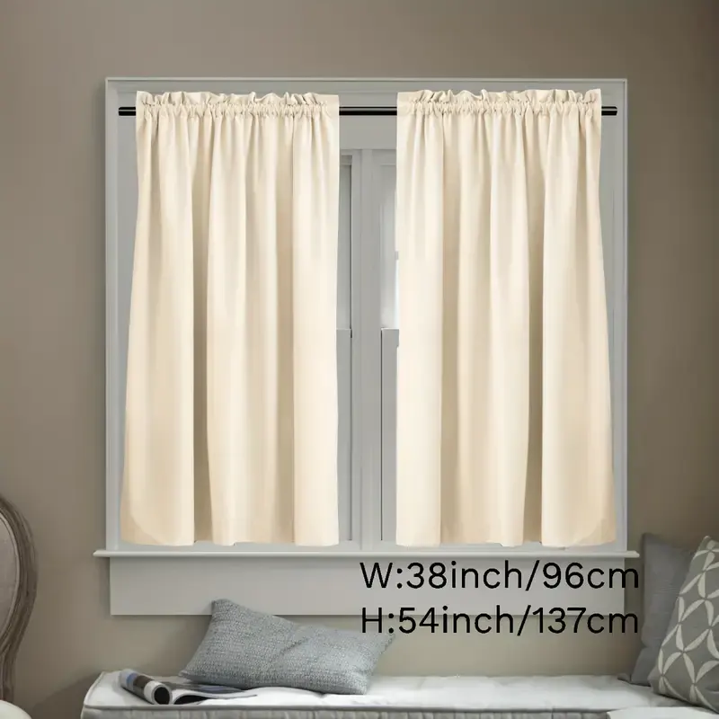 Ready Made Verified perde Solid Color Simple Rod Pocket Light Filtering Curtains Suitable For Living Room