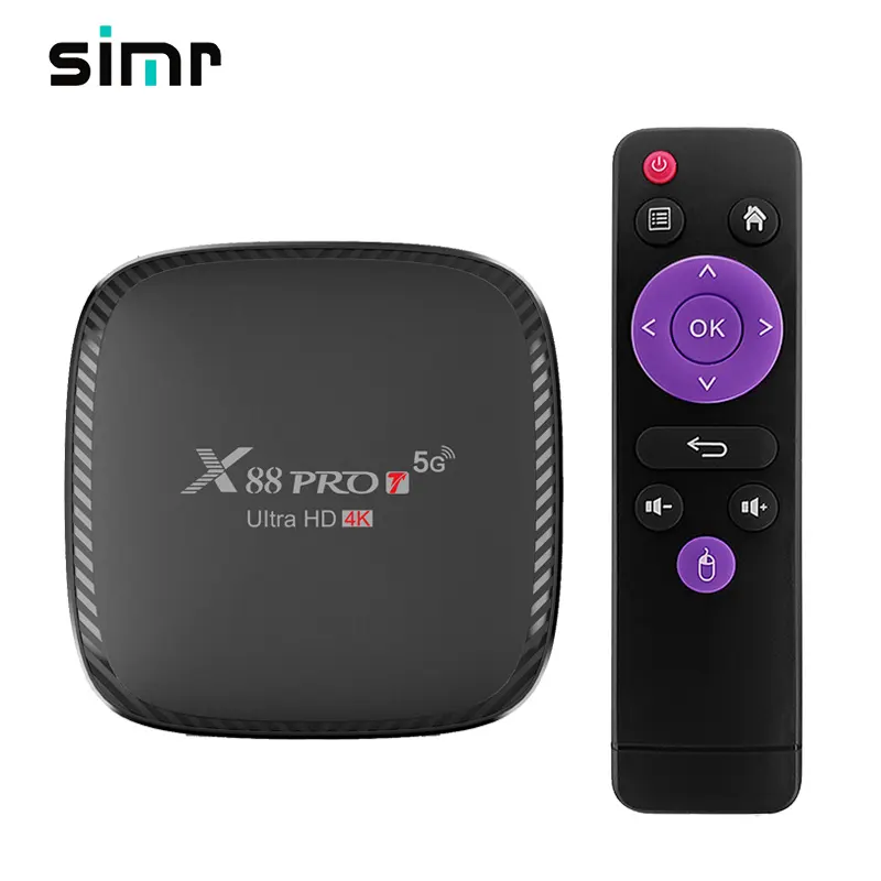 Simr OEM Kotak Tv Pintar 5G X88 PROT Ultra HD 4K, Tv Box Android 2G16G Android10.0 untuk Arab IPTV