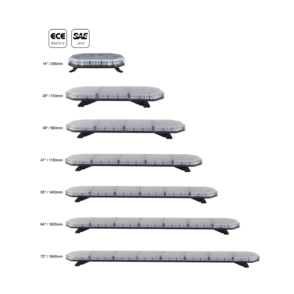 شريط إضاءة LED للطوارئ مع عاكس 4D وحدات LED رومانية 47 بوصة ECE R65 EMC R10 المعتمد TBD7301