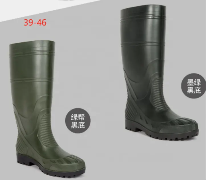 Prezzo di fabbrica impermeabile da uomo stivali da pioggia al ginocchio stivali in PVC alti per gli uomini