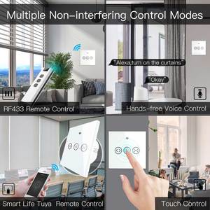 WS-EUR-C beyaz 3 gang WiFi RFcurtain anahtarı dokunmatik akıllı anahtar uzaktan kumanda - Product Image 5