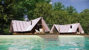 บ้านคอนเทนเนอร์กลางแจ้งสำเร็จรูปที่ทันสมัยเหมาะสำหรับสถาปัตยกรรม B & B สมัยใหม่แคมป์ปิ้งสถาปัตยกรรมห้องโดยสารวิลล่าริมทะเลสาบ - Product Image 4