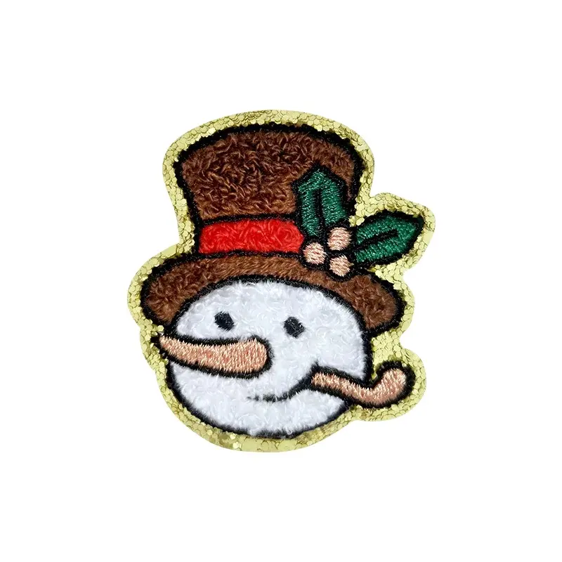 Fornecimento De Fábrica Custom Natal Bordado Patch Desenhos Animados Bonito Bordado Etiqueta Ferro em Vestuário Patch