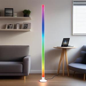 CE ROHS โคมไฟตั้งพื้น LED ทันสมัยไฟ RGB สีรุ้งดีไซเนอร์ใหม่พร้อมรีโมท IR สำหรับตกแต่งห้องนั่งเล่นตัวพลาสติกที่ทนทาน - Product Image 2
