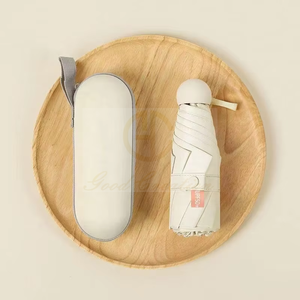 Novo Design Pílula Guarda-chuva Cinco Dobrado Mini Bolso De Chuva Dobrável Presentes Do Negócio Caixa Dura UV