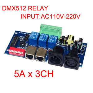 3CH DMX512 Relay <strong>Controller</strong> Decoder Board AC110V-220V Input DC5V-48V <strong>Output</strong> 5A Each CH Easy Relay Switch on Off for LED Lights - Product Image 2