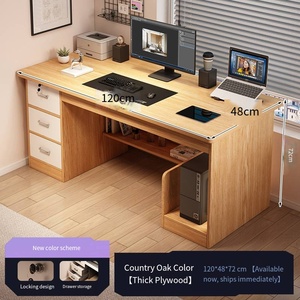 デスクトップコンピュータ使用のための引き出しとキーボードトレイを備えたモダンな大型ホームオフィス学生ライティング研究デスク - Product Image 4